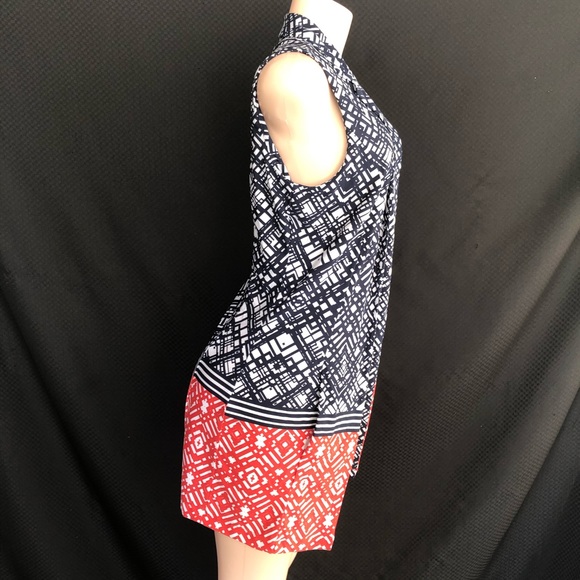 Robert Louis Medium Cardigan vest art navy red whi - Picture 3 of 7